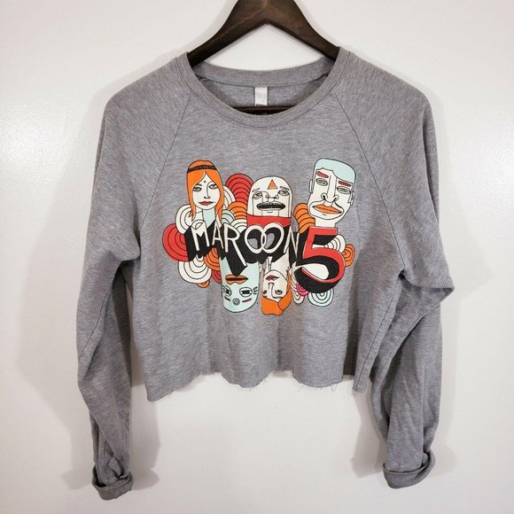 American Apparel Tops - American Apparel Women's Graphic Maroon 5 California gray Sweatshirt Size M